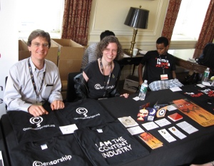 QuestionCopyright.org table in the Exhibit Hall.